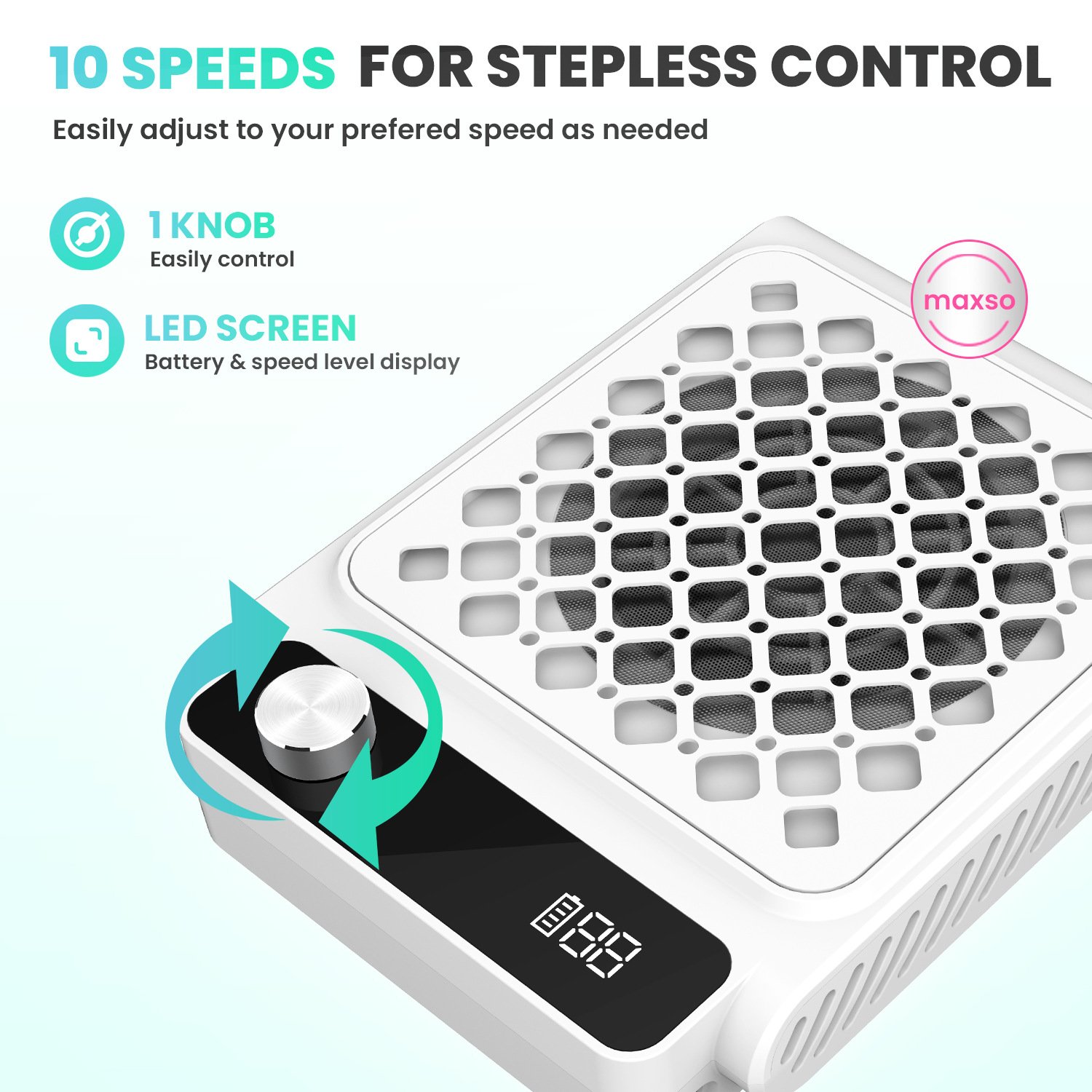 OLYNAIL DC003 nail dust collector with LED screen and 10-speed stepless control knob