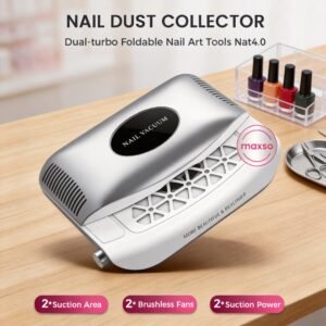 OLYNAIL DC006 dual turbo foldable nail dust collector – 2x suction area, 2x brushless fans