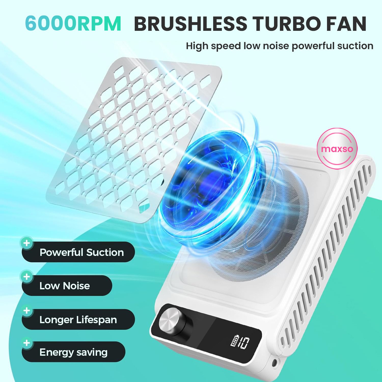 OLYNAIL DC003 nail dust collector with LED screen and 10-speed stepless control knob